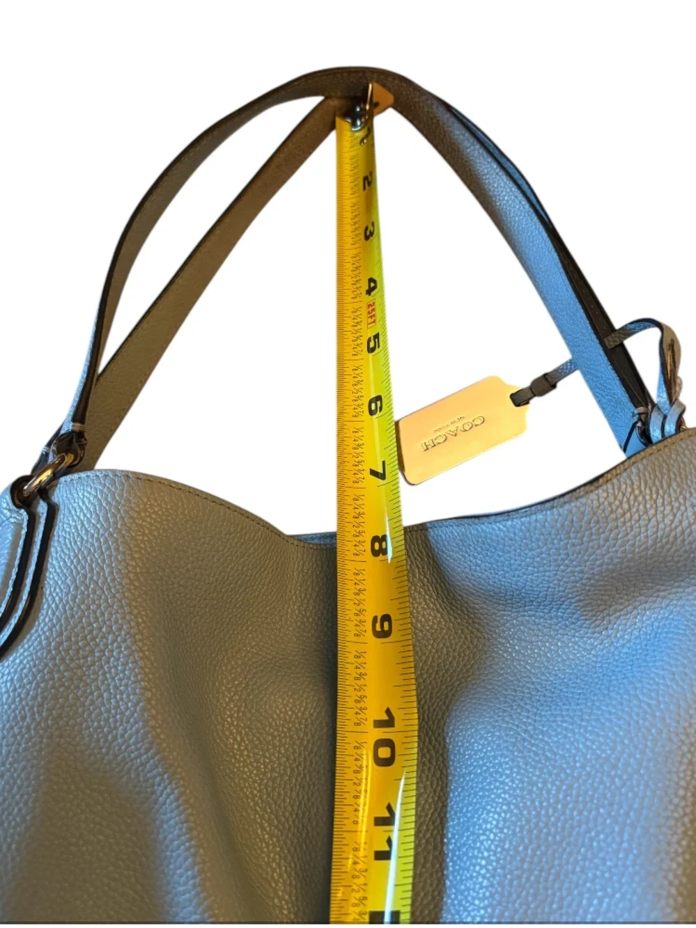 Coach Edie Turn Lock Shoulder Bag in a light blue